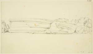St Mary RedcliffeのWilliam CanyngesのEffigy（裏面のもう一つのEffigyも）（鉛筆・水彩・紙 作： John Carter