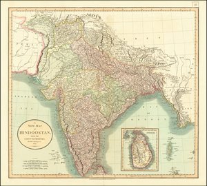 1806年ジョン・ケーリーによるインド地図