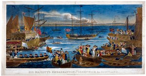 「陛下のグリニッジでの乗船、スコットランド、1822年。