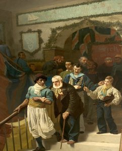 逆境の友人、グリニッジのドレッドノート病院のクリスマス 作： John Charles Dollman