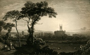 「カンタベリー市の東の景色」、1837 年頃。 作： John Charles Varrall