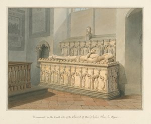 エセックス-アールズコルネ教会-記念碑、1824年 作： John Chessell Buckler