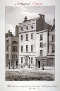 ブラックマンストリート、サザーク、ロンドン、1827年の家。 作： John Chessell Buckler