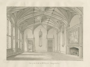 ブリスフィールドホールの内部：セピア画、1823 作： John Chessell Buckler