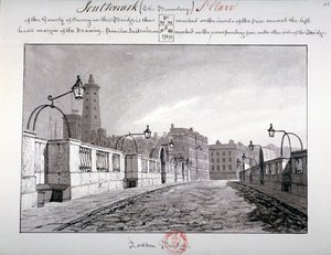 ロンドン橋、サザーク、ロンドン、1827 作： John Chessell Buckler