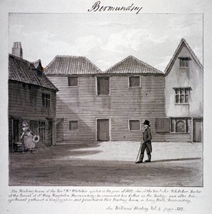 ウィテカー牧師の集会所、ロング ウォーク、バーモンジー、ロンドン、c1828 作： John Chessell Buckler