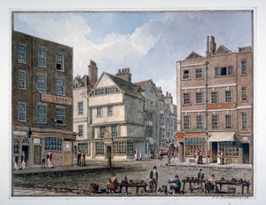 ミドル ロウとグレイズ イン レーンの眺め、ホルボーン、ロンドン、1823 年。 作： John Chessell Buckler