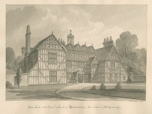 Worcestershire - Hanbury - Meer Hall: sepia drawing 作： John Chessell Buckler