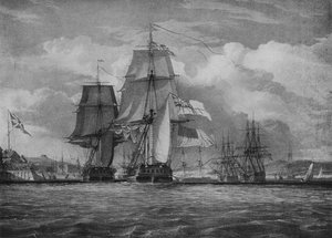 シャノンとチェサピーク、c1814 作： John Christian Schetky
