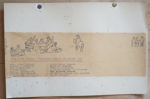 コテージでのグループ、ボーンヒル、1858年（紙にインク） 作： John Christian Schetsky