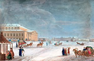 サンクトペテルブルクの広場と大劇場」1817年 作： John Clark