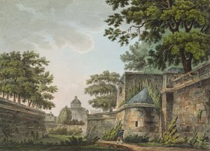バスティーユのフォッセの内部、1809（アクアチント色） 作： John Claude Nattes