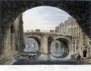 パリ、ピア・ポン - デス・ド・マツ、1810年頃、パリの街。 作： John Claude Nattes