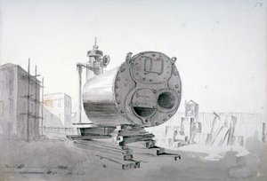 スチーム マシン、ニュー ロード、イズリントン、ロンドン、1808 年 作： John Claude Nattes