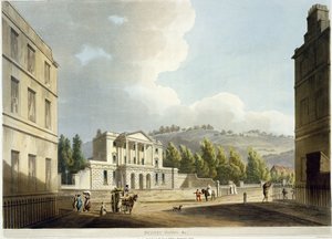 シドニーホテルは、ジョンヒル（1770〜1850年）のパブによって刻まれた、「一連の眺めによって描かれたお風呂」から。ウィリアム・ミラー、1805年（アクアチント） 作： John Claude Nattes