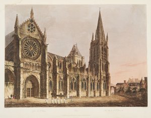セントデニス教会、パリのベルサイユとセントデニスのイラスト、パブ。 1805（アクアチント） 作： John Claude Nattes