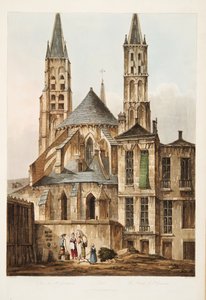 セントジャーメイン教会、ベルサイユ、パリ、サンドニのイラスト、パブ。 1810（アクアチント） 作： John Claude Nattes