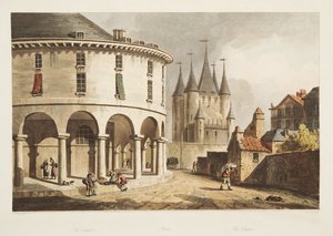 寺院、ベルサイユ、パリ、サンドニのイラスト、パブ。 1805（アクアチント） 作： John Claude Nattes