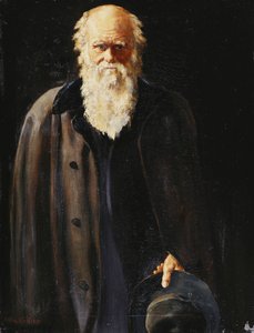 1897年に4分の3の長さに立ったチャールズダーウィンの肖像 作： John Collier