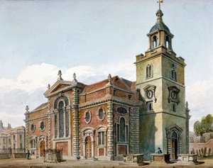 ロンドン、ホワイトチャペルのセント・メアリー教会、1811年 作： John Coney