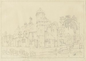 ダドリー修道院：鉛筆画、nd [19セント] 作： John Coney