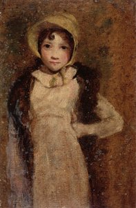 芸術家の娘と思われる少女（油彩、紙に油彩） 作： John Constable