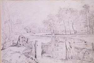 ストアー川のロック 作： John Constable