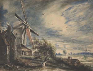 コルチェスター近くのミル、1833年。 作： John Constable