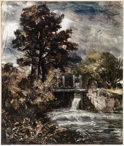 ストアー川の水門（油彩・キャンバス 作： John Constable