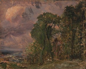 荒天のハムステッドの眺め 作： John Constable