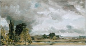 フィッシャー大主教の家の図書館から見たソールズベリーの眺め（油彩・キャンバス 作： John Constable