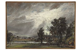 ソールズベリーの眺め（キャンバスに置かれた紙に油彩） 作： John Constable