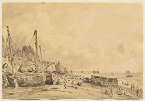 ブライトンビーチ、ルッキングイースト、1824 作： John Constable