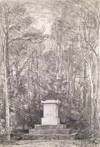 1823年レスターシャー州コレルトンホールでのジョシュアレイノルズ卿への慰霊碑 作： John Constable