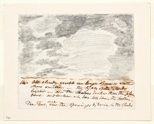 雲の習作（アレクサンダー・コゼンスの「空の彫刻」に倣って）1822-23年頃（紙に黒鉛） 作： John Constable