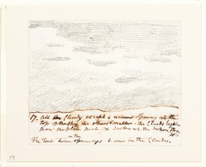 雲の習作（アレクサンダー・コゼンスの「空の彫刻」に倣って）1822-23年頃（紙に黒鉛） 作： John Constable