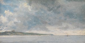 崖のある海岸のシーン 作： John Constable