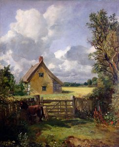 「トウモロコシ畑のコテージ」、1833 作： John Constable