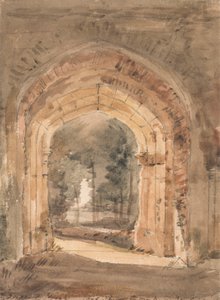 東ベルグホルト教会、廃墟の塔の南門を望む 作： John Constable