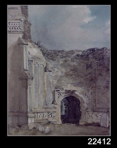 東バーホルト教会：台無しにされたタワーの北アーチ道 作： John Constable