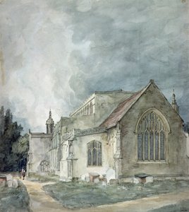 東バーホルト教会、1805-11年頃（水彩） 作： John Constable