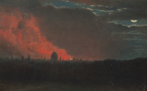 ロンドンの火災、ハムステッドから見た、1834 年 10 月 16 日、ハムステッドから見た、1834 年。 1826年。 作： John Constable