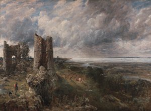 ハドリー城、テムズ川の河口 - 嵐の夜の後の朝 作： John Constable