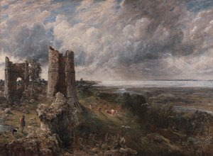 ハドリー城、テムズ川の河口 -- 嵐の夜の翌朝、1829 年。 作： John Constable