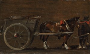 馬とカート、カリフォルニア。 1814年。 作： John Constable