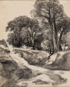 サフォーク州ヘルミングハム・パークにて 作： John Constable