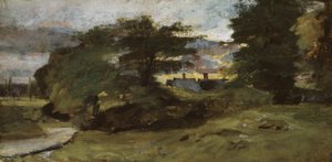コテージのある風景、1809-10 作： John Constable