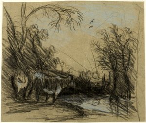 牛のいる風景 作： John Constable