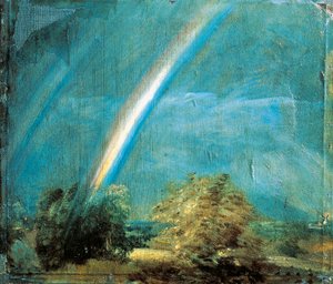 二重の虹のある風景 作： John Constable
