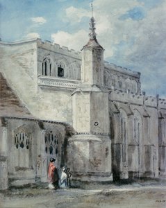イーストバーホルト教会の外観の一部：ノースサイド、c。 1801-05（鉛筆と水彩） 作： John Constable
